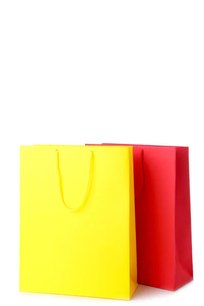 Colourful Paper Shopping Bags Isolated White Cut Out — Stock Photo, Image