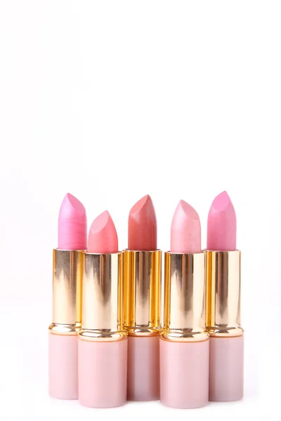 Pink Lipsticks Isolated White Background Make — Stock Photo, Image