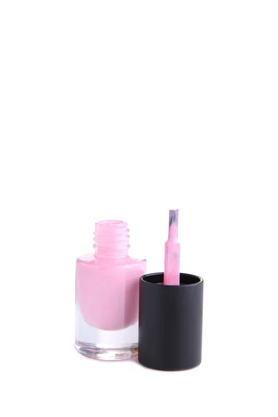 Pink Nail Polish Bottle Isolated White Background Close — Stock Photo, Image