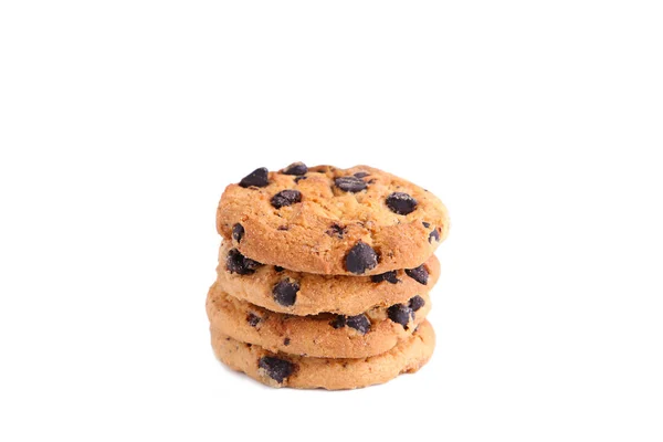 白い背景の上のおいしいチョコレート クッキー 分離されたチョコレート クッキー — ストック写真