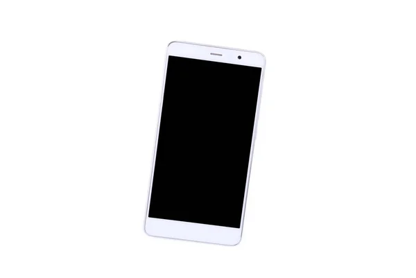 Mobiltelefon Mit Leerem Bildschirm Isoliert Auf Weiß Smartfone Weiß — Stockfoto
