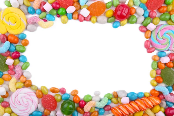 Barevné Lízátka Různé Barevné Kolo Candy Izolovaných Bílém Pozadí — Stock fotografie