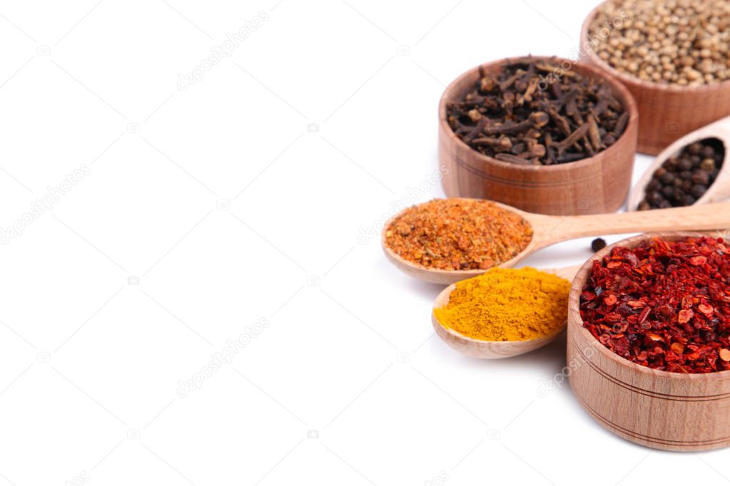 Spices mix isolated on a white background.