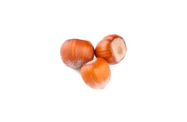 Beyaz bir arka plan üzerinde izole ham fındık