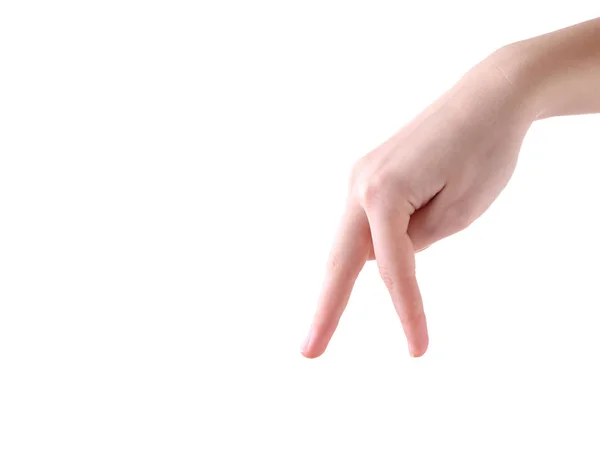 Жіночий жест рук ізольовано на білому тлі — стокове фото