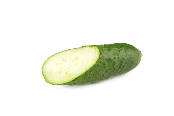 Half Cucumber Isolated White Background Top View — Stock Photo, Image