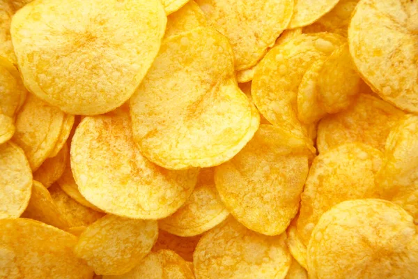 Készített Arany Chips Háttér Felülnézet — Stock Fotó