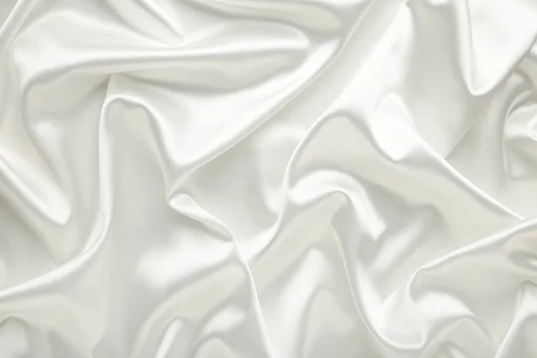 White Satin Fabric Background Copy Space — Stock Photo, Image