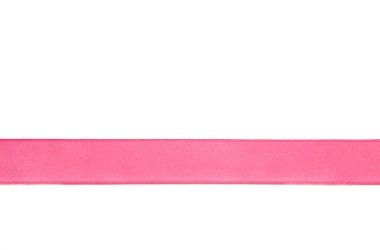 Beyaz arka planda pembe kurdele, tasarım elemanı. Üst görünüm