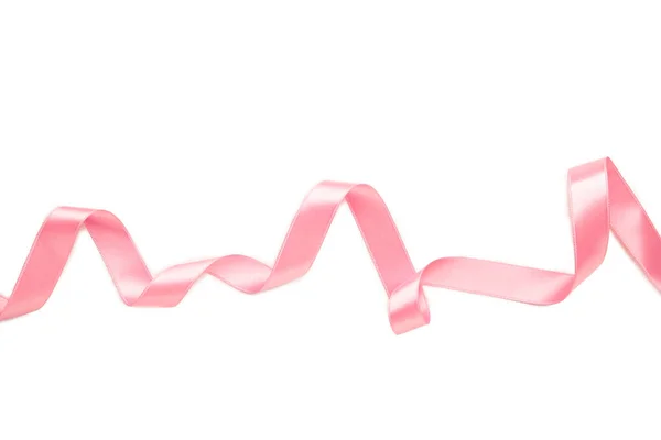 Pink Ribbon White Background Design Element Top View — Stock Photo, Image