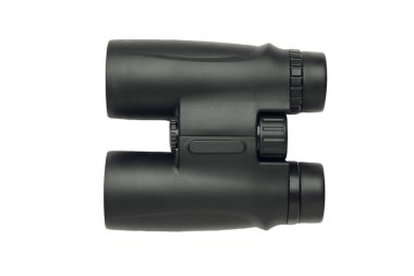 Dürbünler beyaz arka planda izole edilmiş. Üst Manzara. Seyahat kavramı