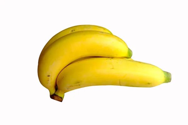 Klaster Bananowy Banan Białym Tle — Zdjęcie stockowe