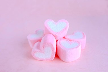 Pembe marshmallow arka plan, Kalp marshmallow doku backgroun