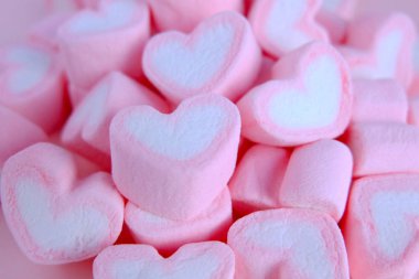 Pembe marshmallow arka plan, Kalp marshmallow doku backgroun