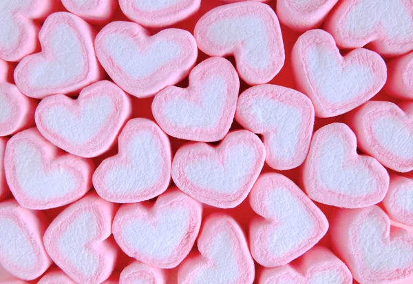 Fundo de marshmallow rosa, fundo de textura de marshmallow coração — Fotografia de Stock