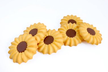 Beyaz arka planda kurabiye grubu, izole backgrou snack