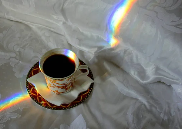 Rainbow Łóżku Kawy — Zdjęcie stockowe