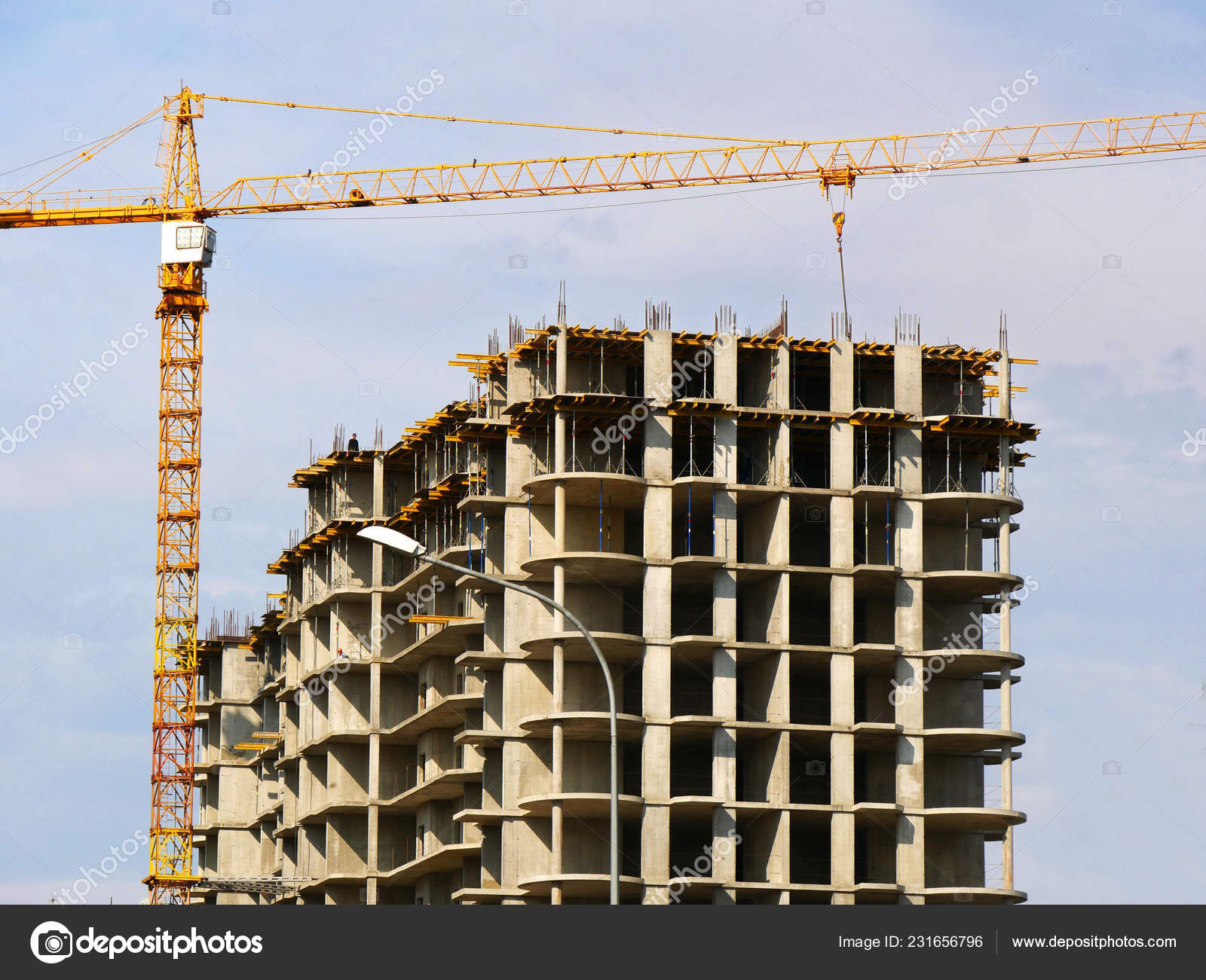 Construction Site Background Concrete Building Crane Construction Stock  Photo by ©depositor122112 231656796