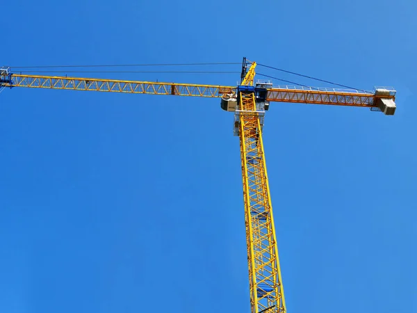 Crane Grúa Torre Contra Cielo Azul Grúa Construcción — Foto de Stock