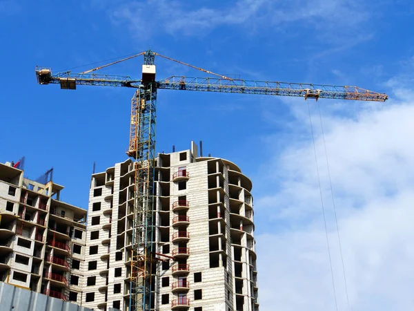 Baustelle Baustelle Mit Kran Und Betonbau — Stockfoto