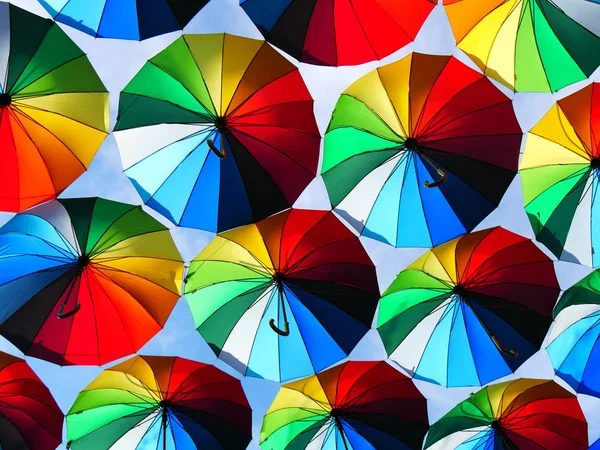 Umbrella.  Beautiful background of colored umbrellas. Umbrellas