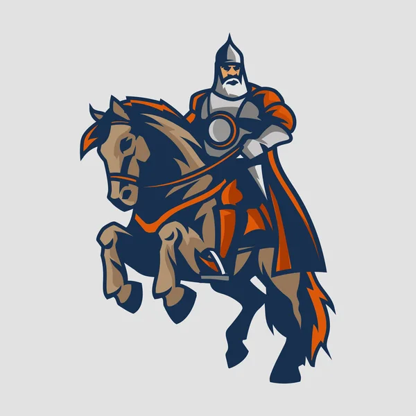 Russischer Krieger Auf Pferd Logo — Stockvektor