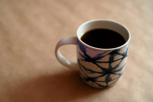 Koffie Drankje Zwart Mok Vrolijkheid Energie Ochtend Drankje — Stockfoto