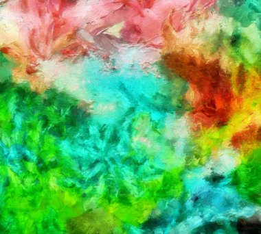 Yağ yapısında çok renkli fırça darbeleri. Grunge güzel sanat karışımı