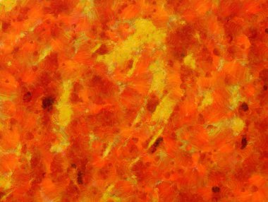 Makro, kağıt üzerinde yağlı fırça darbeleri ve sıçramaları detaylandırdı. Basit!