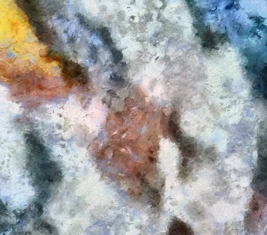 Makro, kağıt üzerinde yağlı fırça darbeleri ve sıçramaları detaylandırdı. Basit!