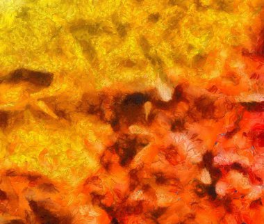 Makro, kağıt üzerinde yağlı fırça darbeleri ve sıçramaları detaylandırdı. Basit!