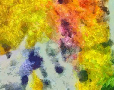 Yağ yapısında çok renkli fırça darbeleri. Grunge güzel sanat karışımı
