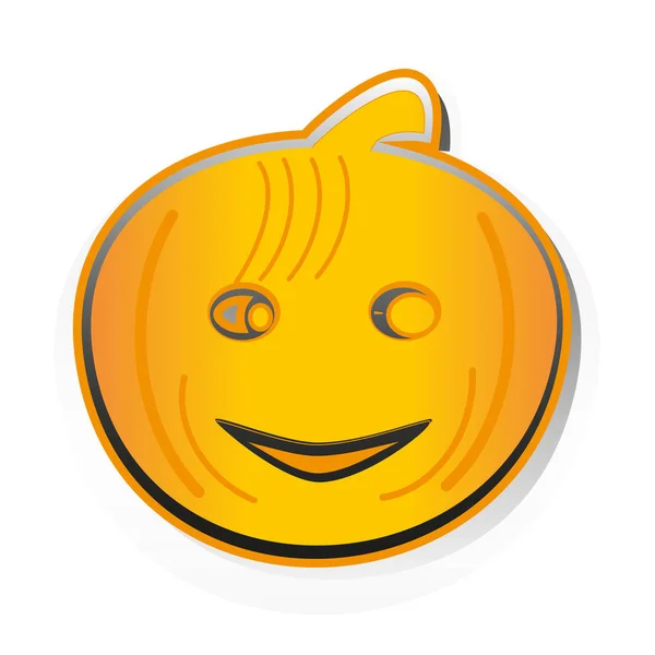 Smiley Pumpkin Stiker Winks — Stock Vector