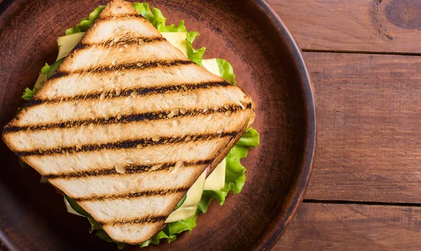 Club Sendvič Rajčaty Okurkou Šunkou Sýrem Salátem Clubsandwich — Stock fotografie