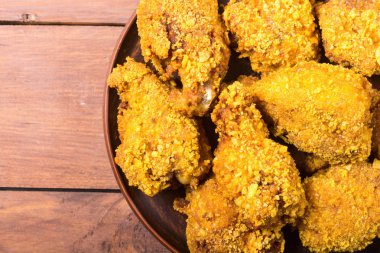 Lezzetli kızarmış tavuk kanatları. Nuggets gıda arka plan
