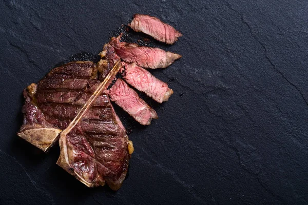 Grilovaný Hovězí Steak Porterhouse Bone Grilování Maso — Stock fotografie