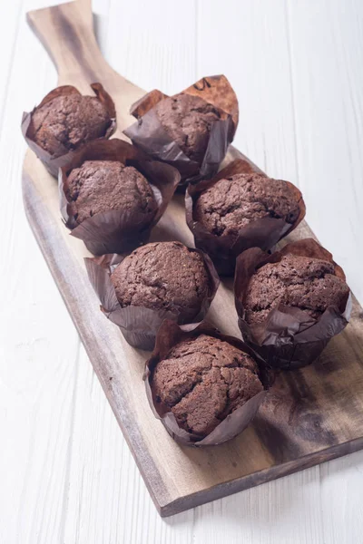 Muffins Chocolat Dessert Sucré Cupcake Contexte Alimentaire — Photo