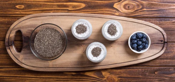 Chia Zaden Yogyrt Pudding Gezonde Voeding Superfood — Stockfoto