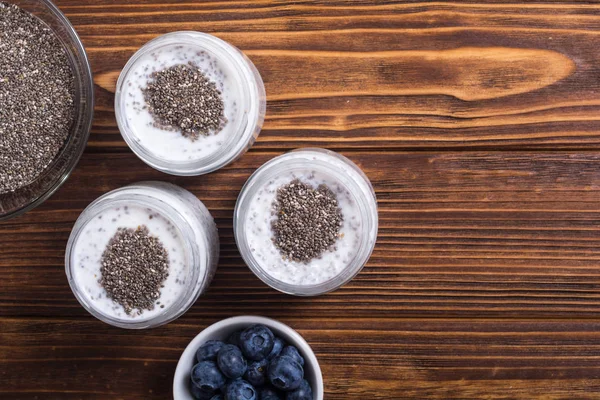 Chia Zaden Yogyrt Pudding Gezonde Voeding Superfood — Stockfoto