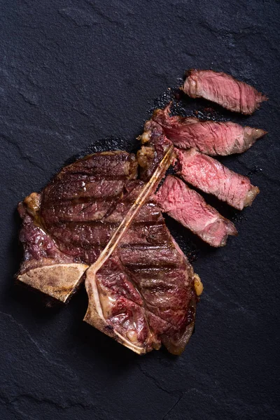 Bife Grelhado Carne Porco Carne Churrasco Bone — Fotografia de Stock