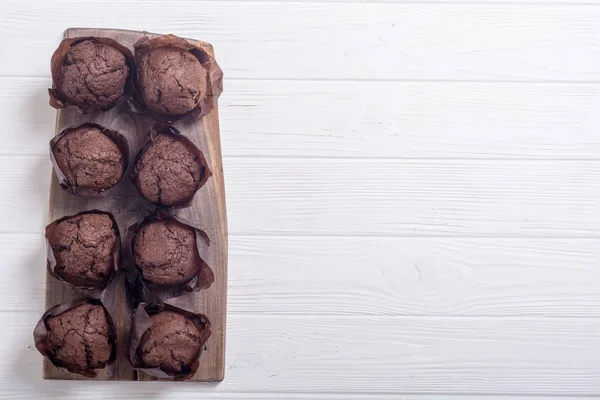 Muffins Chocolat Dessert Sucré Cupcake Contexte Alimentaire — Photo