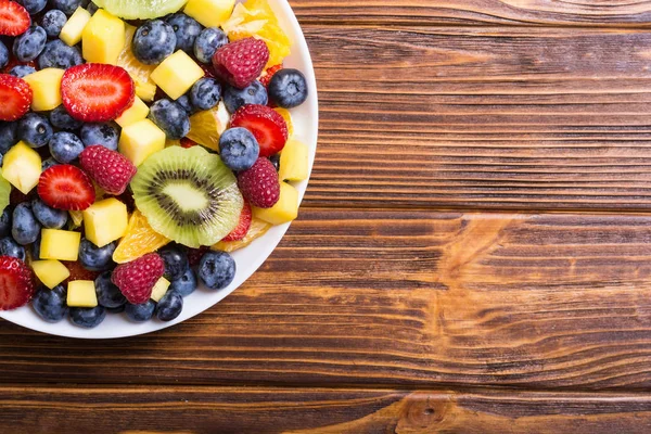 Salată Fructe Proaspete Fructe Pădure Vitamine Sănătoase Fond Alimentar — Fotografie, imagine de stoc