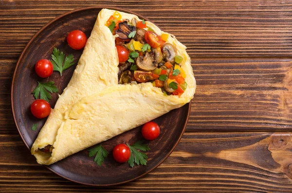 Helthy Italienisches Frühstück Omelette Gefüllt Mit Gemüse — Stockfoto