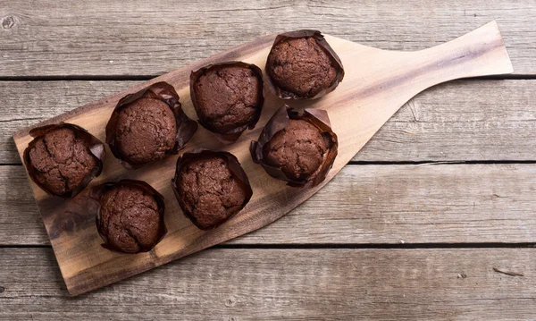 Muffins Chocolat Dessert Sucré Cupcake Contexte Alimentaire — Photo