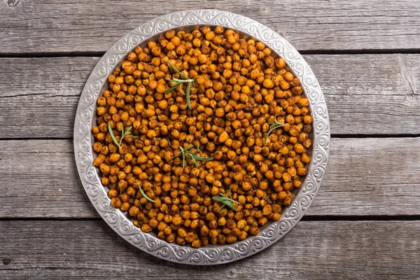 Grão Bico Assado Com Alecrim Snack Alimentos Assados — Fotografia de Stock