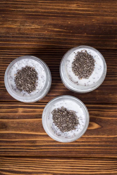 Chia Zaden Yogyrt Pudding Gezonde Voeding Superfood — Stockfoto