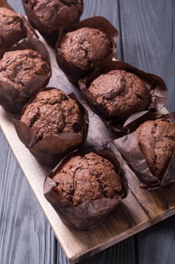 Şekerli tatlı çikolata kek ya da kek. Gıda arka plan