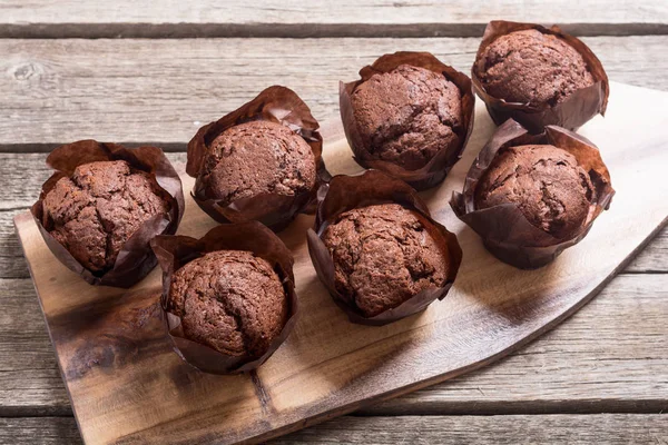 Muffins Chocolat Dessert Sucré Cupcake Contexte Alimentaire — Photo