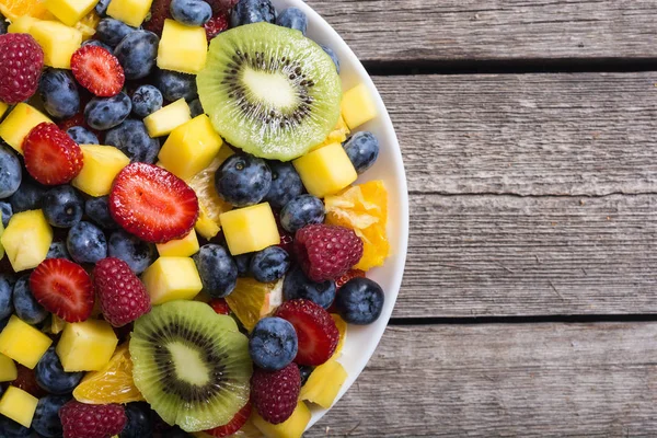 Ensalada Frutas Bayas Frescas Vitamina Sana Fondo Los Alimentos — Foto de Stock