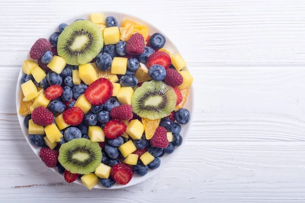 Ensalada Frutas Bayas Frescas Vitamina Sana Fondo Los Alimentos — Foto de Stock